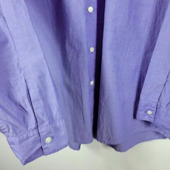 ATM X Barneys New York Men Blue Collar Buttondown Longsleeve Shirt Size M - Picture 4 of 5